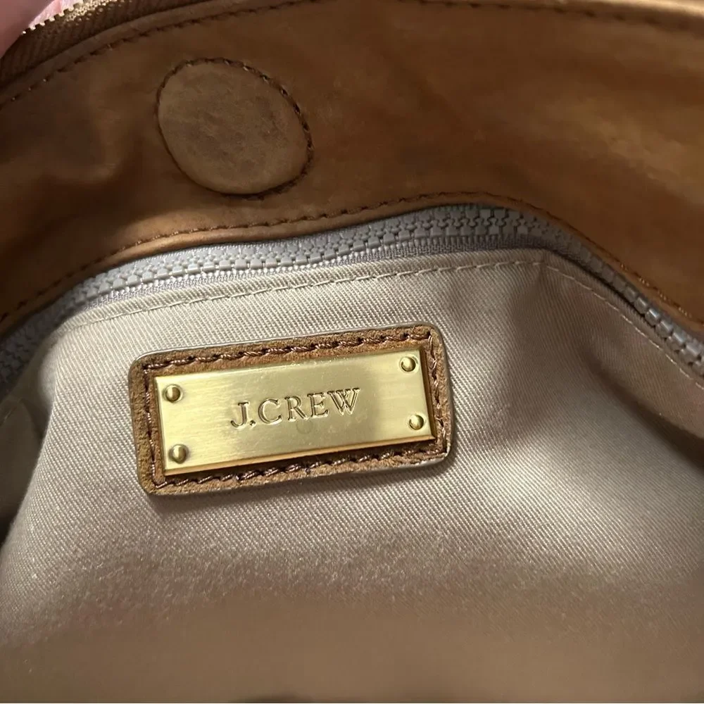 J. Crew Peyton Brown Leather Satchel Crossbody Shoulder Bag Warm Sienna